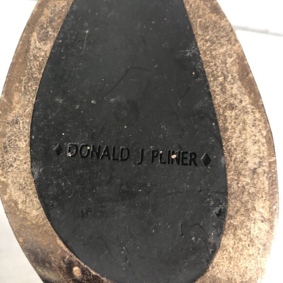 Donald Pliner Mules Womens 9 Black Alligator Texture Sandal Heels Open Toe - Picture 11 of 16